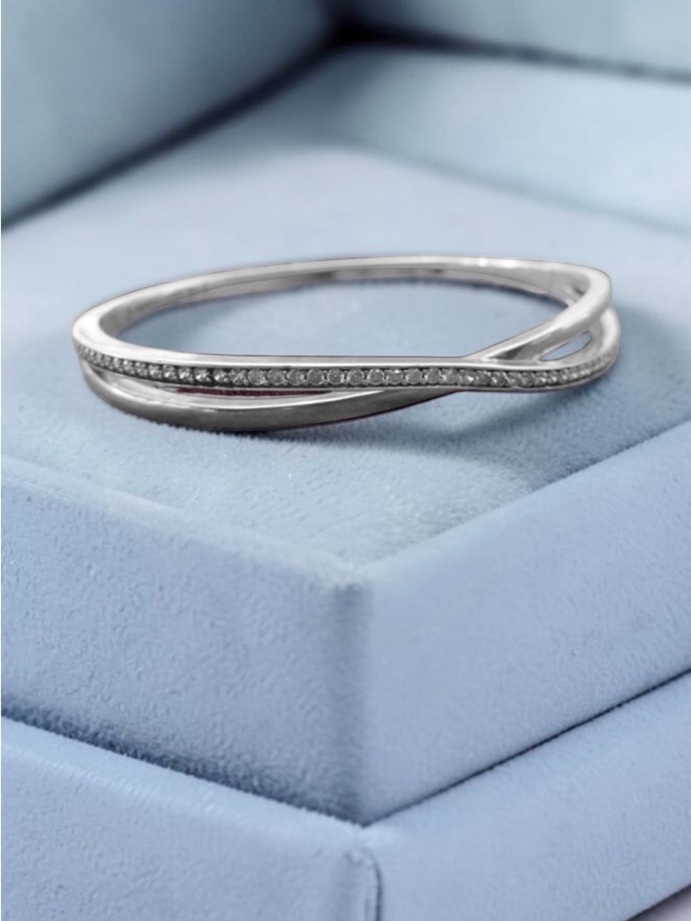 70% off Pandora Sterling Silver Infinity Bangle with clear CZs